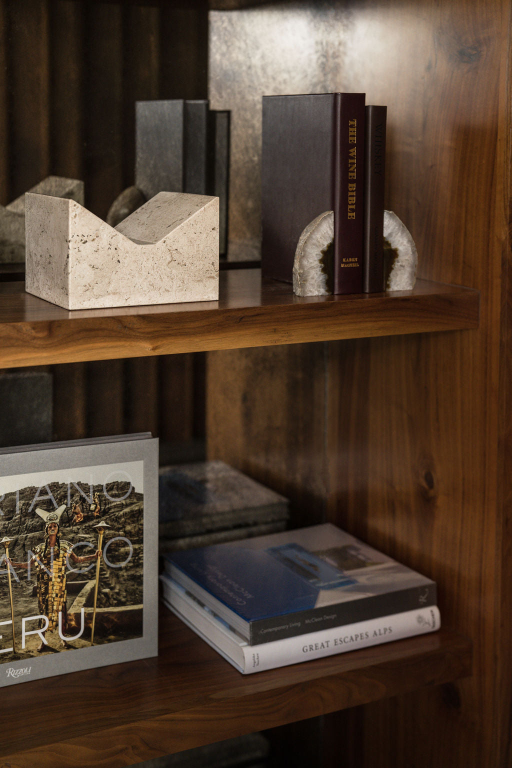 Portalibros Mármol Travertino (Beige Natural)