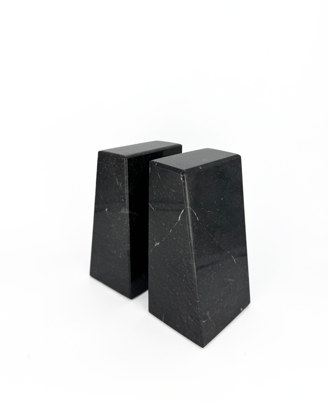 Pair of Black Marble Bookends